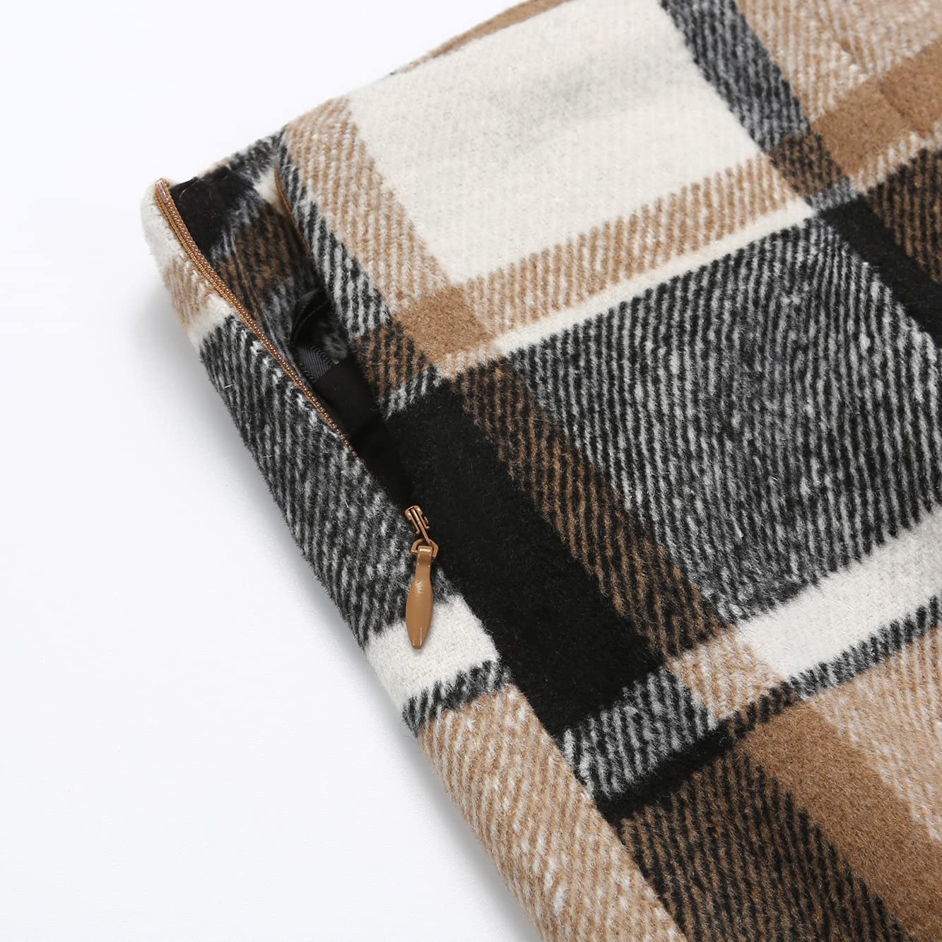 Kinghua Fall Dresses for Women 2025 Sweater Dress Winter Outfits Clothes Tartan Tweed Flannel Corduroy Wool Plaid Dress Mini Skirt (Brown New, M)