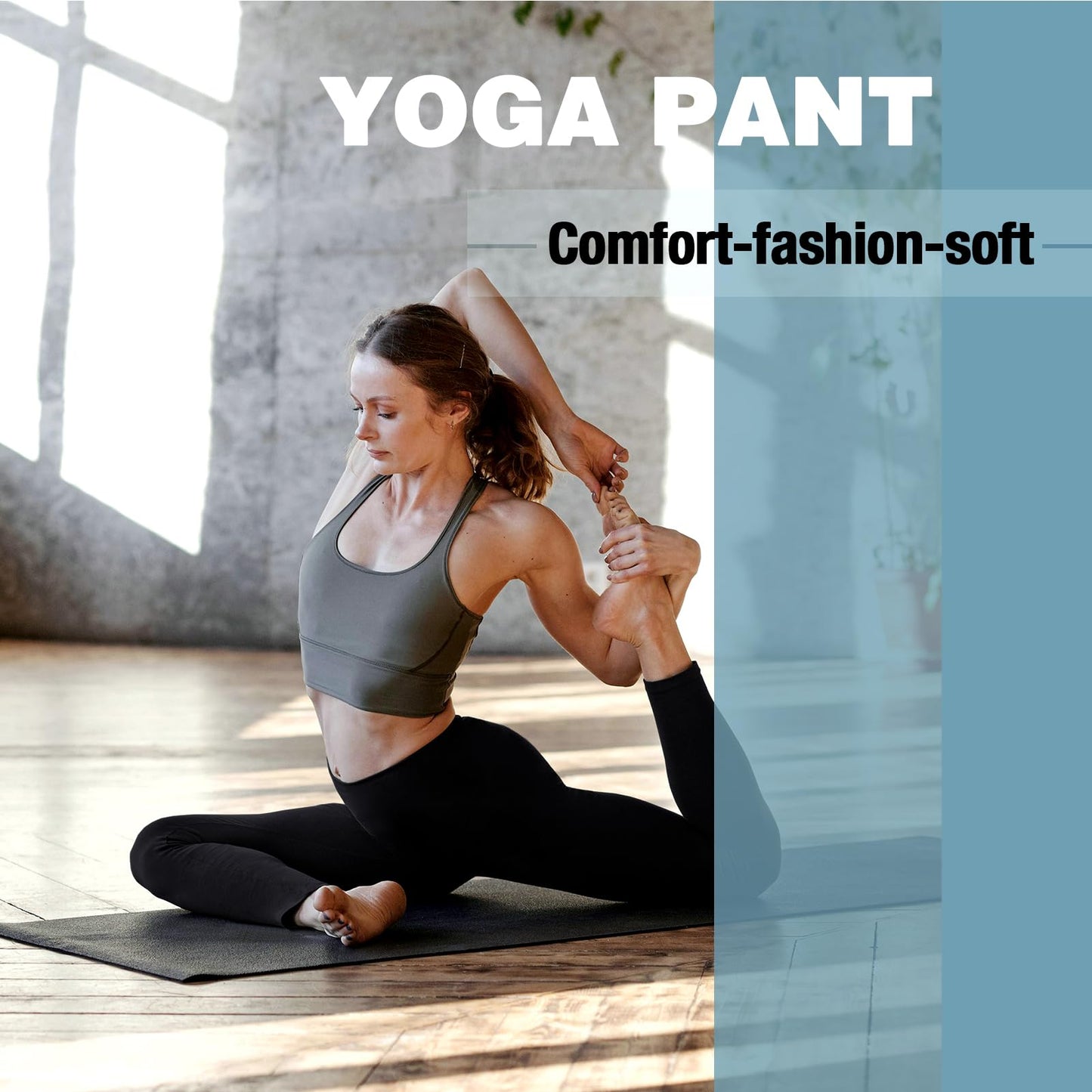 High Waisted Leggings with Pockets Women, Full Length Capri Buttery Soft Stretchy Yoga Pants(Full Black,L-XL)